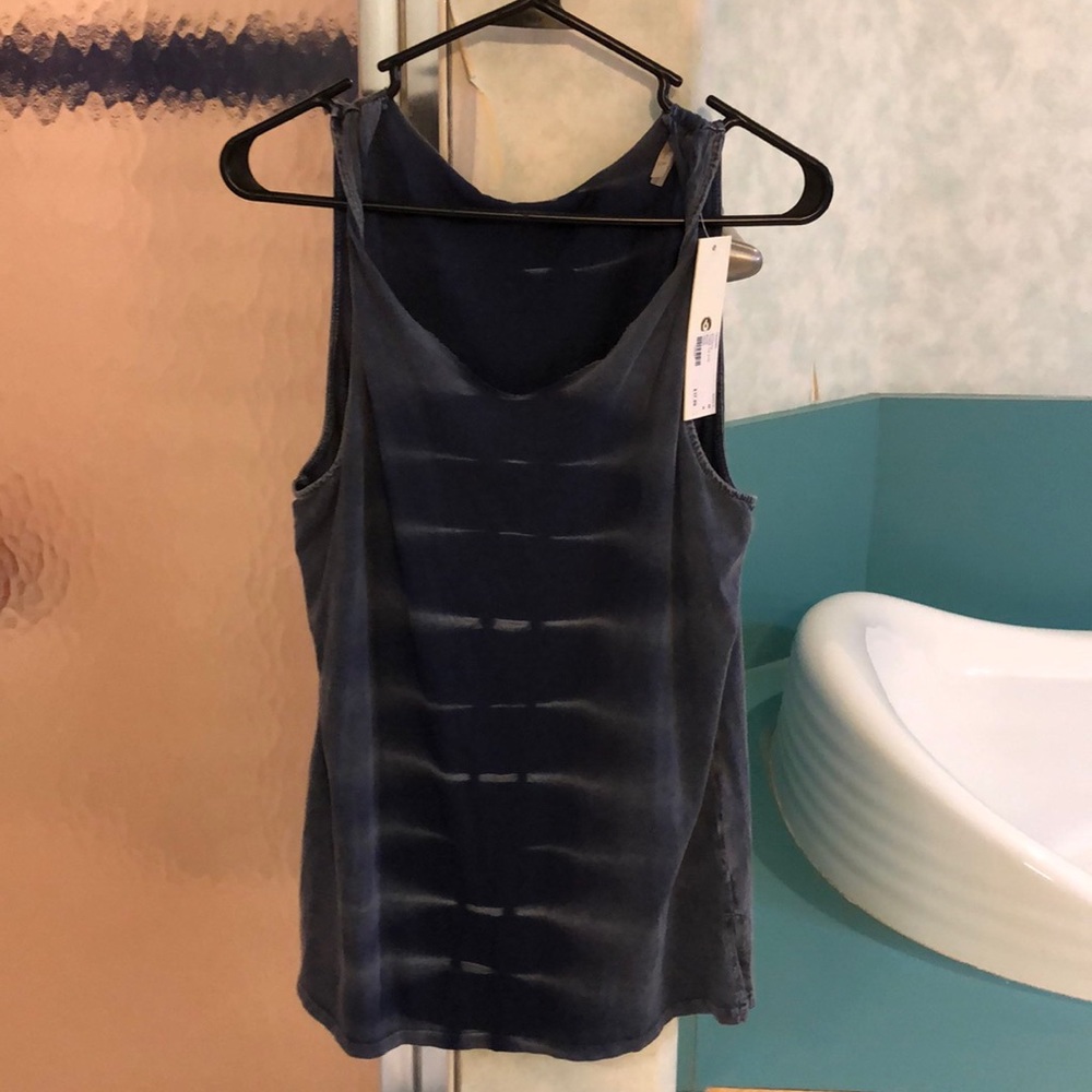 Tiger tie dye blue tank top